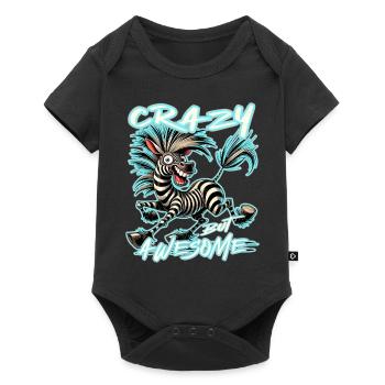 Crazy but Awesome Zebra Comic Style - Baby Premium short-sleeve bodysuit - black - Front