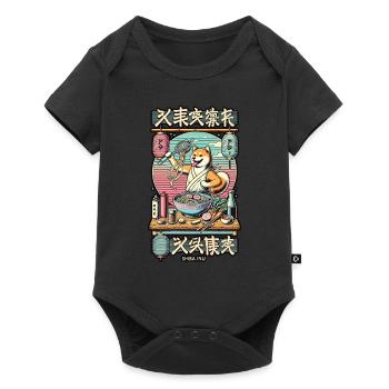 Shiba Hund Ramen Chefkoch Im Ukiyo-E Stil - Baby Premium Kurzarmbody - Schwarz - Vorne