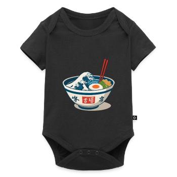 Ramen Noodles Ukiyo-E Japan Retro Aesthetic - Baby Premium short-sleeve bodysuit - black - Front