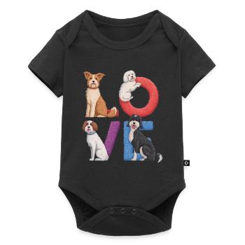 Liebe Hunde - Baby Premium Kurzarmbody - Schwarz - Vorne