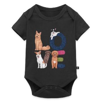Liebe Hunde - Baby Premium Kurzarmbody - Schwarz - Vorne