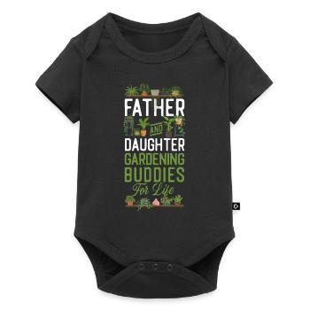 Plant Lover Gardening Dad Daughter - Baby Premium short-sleeve bodysuit - black - Front