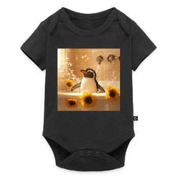 Pinguin - Baby Premium Kurzarmbody - Schwarz - Vorne