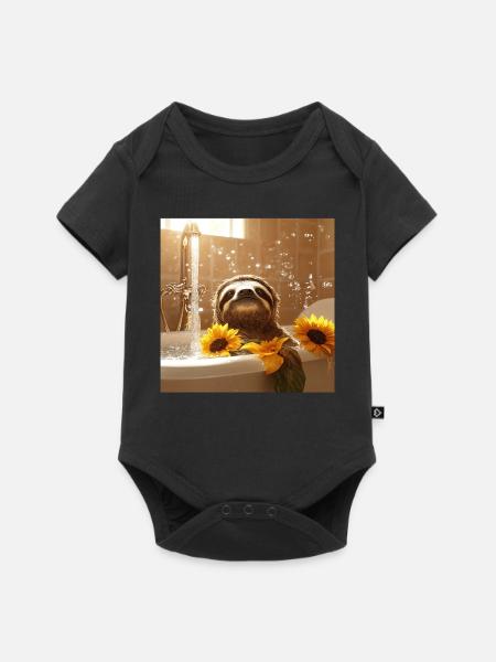 Faultier - Baby Premium Kurzarmbody - Schwarz