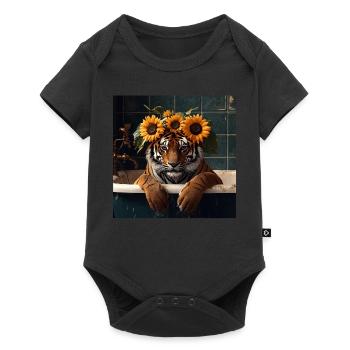 Tiger - Baby Premium Kurzarmbody - Schwarz - Vorne