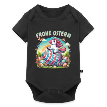 Happy Easter Unicorn – Funny Easter Egg Design - Baby Premium short-sleeve bodysuit - black - Front