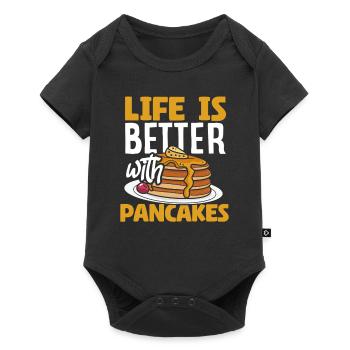 La vie est meilleure avec des crêpes - Body à manches courtes Premium Bébé - noir - Devant