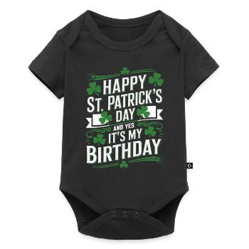 St. Patrick’s Day Birthday Cake Shamrock Men Women - Baby Premium Kurzarmbody - Schwarz - Vorne