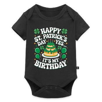 St. Patrick’s Day Birthday Cake Shamrock Men Women - Baby Premium Kurzarmbody - Schwarz - Vorne