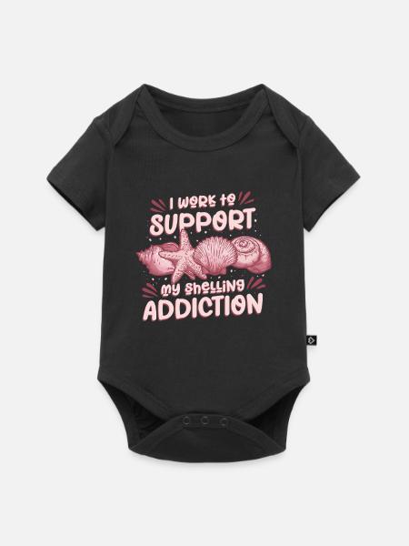 Muschelsammler Muscheln - Baby Premium Kurzarmbody - Schwarz