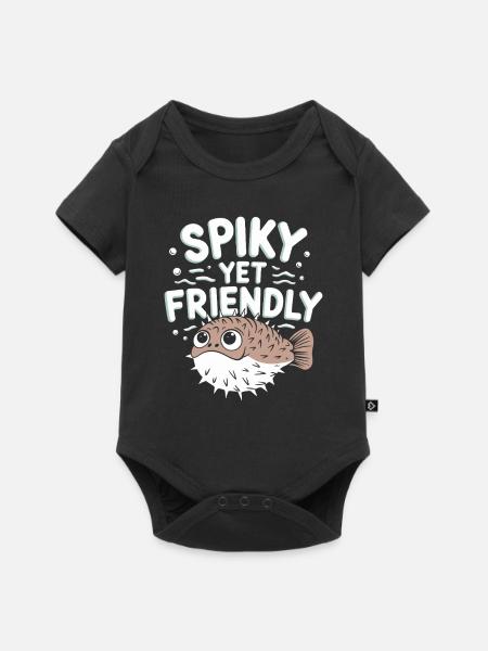 Kugelfisch-meereslebewesen-enthusiasten Quirky - Baby Premium Kurzarmbody - Schwarz
