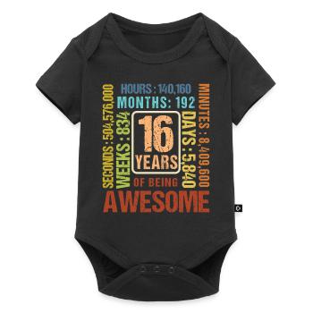 16 years old! Birthday Gift 16th Birthday - Baby Premium short-sleeve bodysuit - black - Front