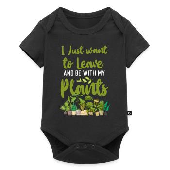 Plant Lover Gardening I Just Want - Baby Premium Kurzarmbody - Schwarz - Vorne