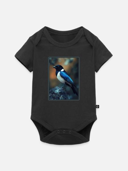 Elstern Elster - Baby Premium Kurzarmbody - Schwarz
