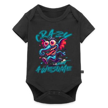 Crazy but Awesome Zebra Comic Style - Baby Premium short-sleeve bodysuit - black - Front