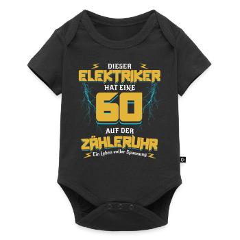 60 On The Meter Clock Electrician's Birthday - Baby Premium short-sleeve bodysuit - black - Front