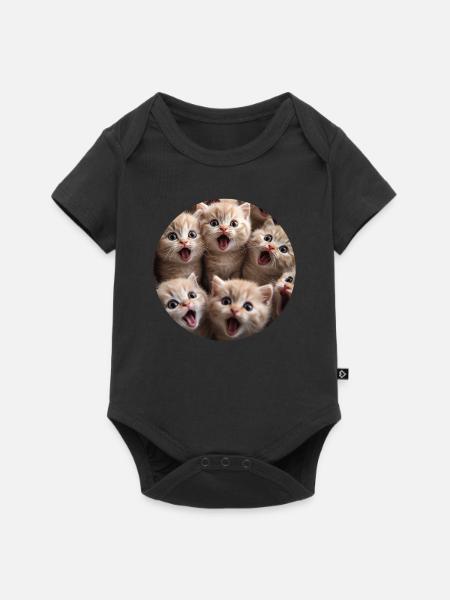 Schottische Faltohrkatze - Baby Premium Kurzarmbody - Schwarz