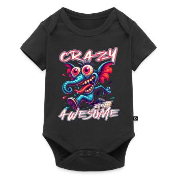 Cute but Crazy Elephant Comic Style - Baby Premium short-sleeve bodysuit - black - Front