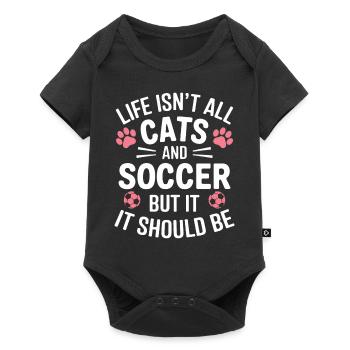 Football Dire Chat Drôle Footballeur Cadeau - Body à manches courtes Premium Bébé - noir - Devant
