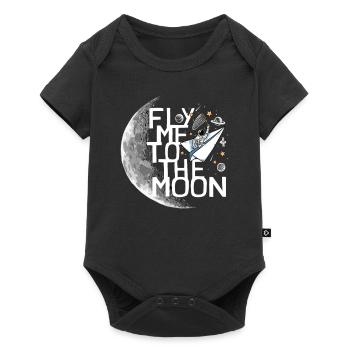 Un astronaute s’envole vers la lune Un astronaute s’envole vers la lune - Body à manches courtes Premium Bébé - noir - Devant