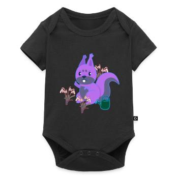 Squirrel Spring Flowers Gardening Flowers - Baby Premium short-sleeve bodysuit - black - Front