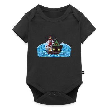 Maritime House Boat Peanut Sailor Sea Lighthouse - Baby Premium short-sleeve bodysuit - black - Front