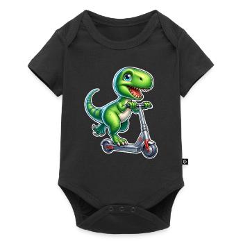 E-Scooter E-Roller T Rex Dino Scooter - Baby Premium short-sleeve bodysuit - black - Front