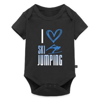 J’adore le saut à ski - sports d’hiver - Body à manches courtes Premium Bébé - noir - Devant