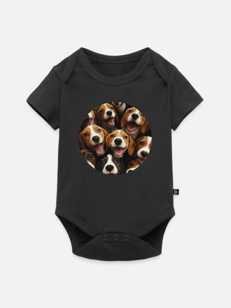 Beagle - Baby Premium Kurzarmbody - Schwarz
