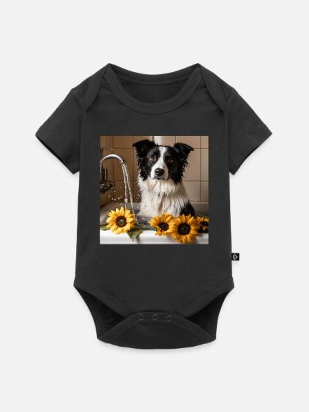 Border Collie - Baby Premium Kurzarmbody - Schwarz