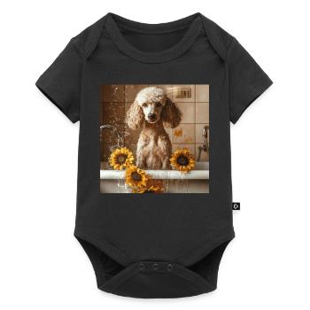 Pudel - Baby Premium Kurzarmbody - Schwarz - Vorne