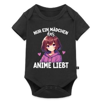 Juste une fille qui aime les mangas Kawaii animés - Body à manches courtes Premium Bébé - noir - Devant