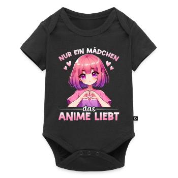 Juste une fille qui aime les mangas Kawaii animés - Body à manches courtes Premium Bébé - noir - Devant
