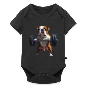 Bulldogge - Baby Premium Kurzarmbody - Schwarz - Vorne