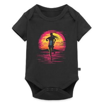 Runner Girl Retrowave - Baby Premium short-sleeve bodysuit - black - Front