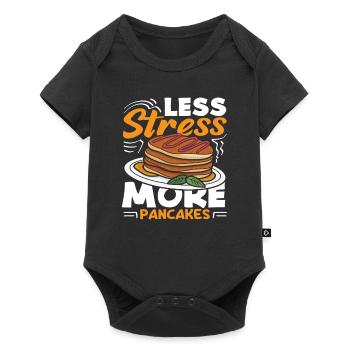 Less stress, more pancakes - Baby Premium short-sleeve bodysuit - black - Front