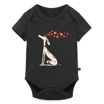 Chien Amour Chien Saint-Valentin Podenco Propriétaire de chien - Body à manches courtes Premium Bébé - noir - Devant