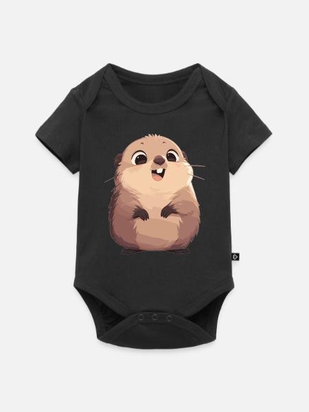 Murmeltiere Murmeltier - Baby Premium Kurzarmbody - Schwarz
