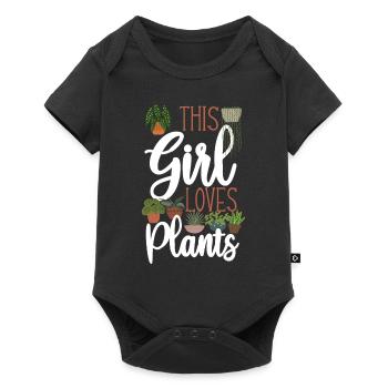 Amateur de plantes jardinière fille ceci - Body à manches courtes Premium Bébé - noir - Devant