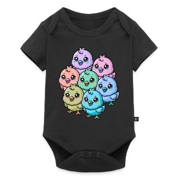 Baby chick child children Easter Happy Easter - Baby Premium short-sleeve bodysuit - black - Front