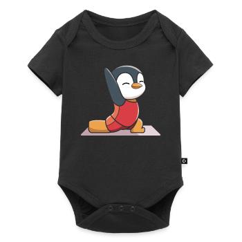 Cute Penguin Yoga Pose for Kids and Kids - Baby Premium short-sleeve bodysuit - black - Front