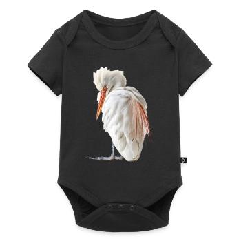 Reiher Vogel - Baby Premium Kurzarmbody - Schwarz - Vorne