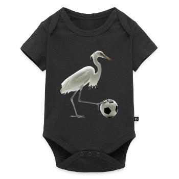 Reiher Vogel - Baby Premium Kurzarmbody - Schwarz - Vorne