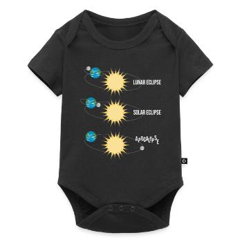Funny moon and solar eclipse - Baby Premium short-sleeve bodysuit - black - Front