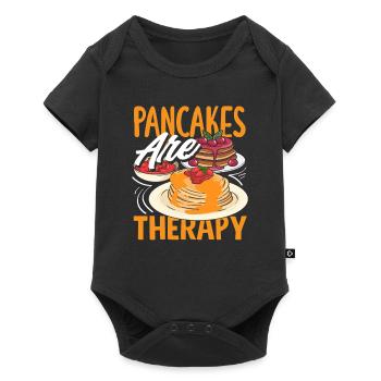 Pancakes are therapy enjoyment - Baby Premium short-sleeve bodysuit - black - Front