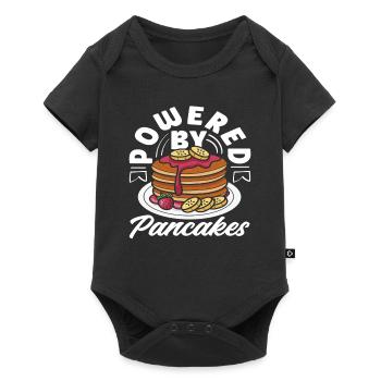 Powered by Pancakes Enjoyment - Baby Premium short-sleeve bodysuit - black - Front