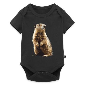 Marmottes Marmottes - Body à manches courtes Premium Bébé - noir - Devant