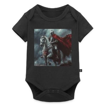 Ritter auf Pferd - Baby Premium Kurzarmbody - Schwarz - Vorne