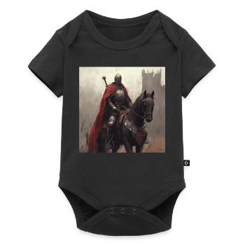 Ritter auf Pferd - Baby Premium Kurzarmbody - Schwarz - Vorne