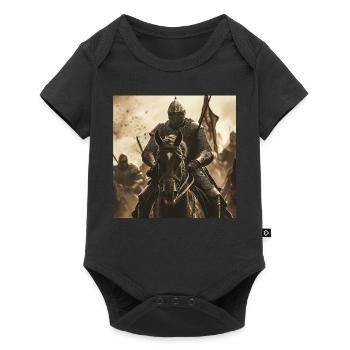 Ritter auf Pferd - Baby Premium Kurzarmbody - Schwarz - Vorne